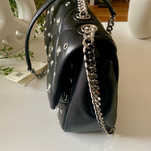 NWT TORY BURCH WILLA LEATHER GROMMETS SHOULDER CROSSBODY BAG - Picture 8 of 12